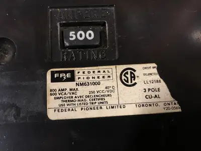 Used FEDERAL PIONEER NM631000 Switchgears British Columbia CA | Lenmark #244401