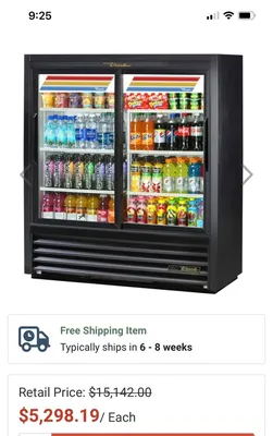 True 2019 GDM-41SL-48-HC-LD 2 Door Glass Merchandiser Tested and Working!
