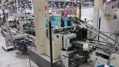 1995 Bobst Domino 90 Straight Line, auto bottom Gluer
