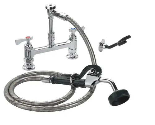 Krowne 19-208L 10 1/2"H Deck Mount Pre Rinse Faucet - 1 3/5 GPM, Base with Nozzle
