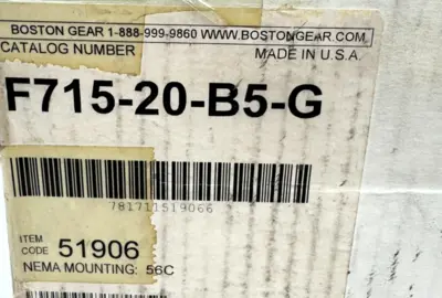 NEW BOSTON GEAR F715-20-B5-G RIGHT ANGLE WORM GEAR REDUCER 20:1