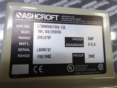 Ashcroft LTSN4K05A7030 XJL Temperature Switch 235-375°F New NIB