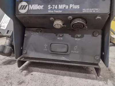 MILLER XMT450 CC CV WELDER & S74 MPA PLUS FEEDER: STOCK #23484