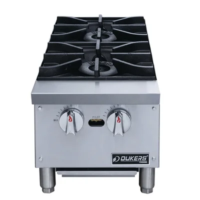 New | in-Stock Dukers New Dukers DCHPA12 Hot Plate with 2 Burners Hot Plates Illinois US | Falcon Restaurant Supply #1376248