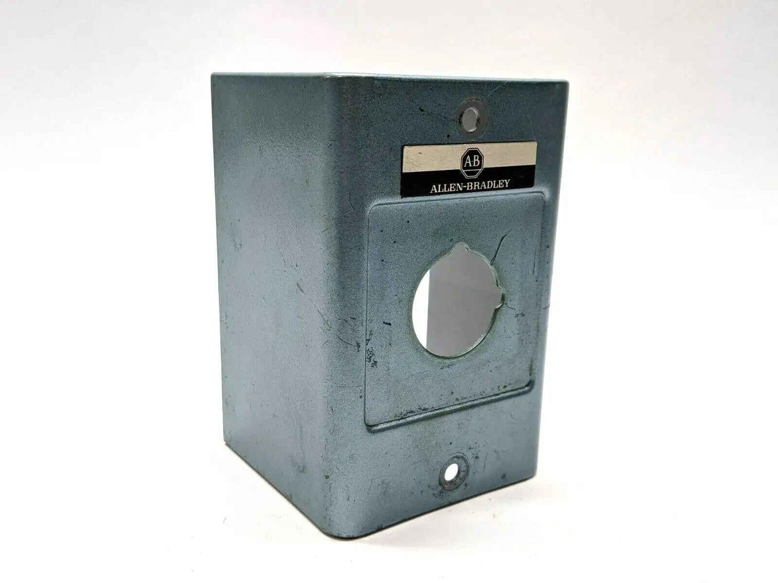 Allen Bradley 800H-1HZ Blue-Grey 1 Button Painted Steel Enclosure COVER ONLY - Used