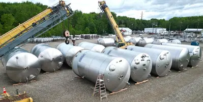 Tank, 15,000 Gallon, Vertical, 304L Stainless Steel, ASME, #5991729