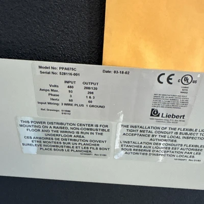 Used Liebert UDA63154A36A229 Uninterruptible Power Supplies California US | Davliegogo LLC #1706382