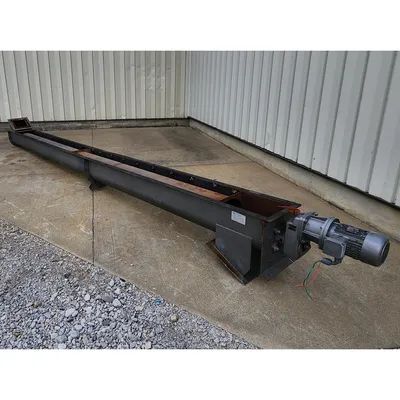 Used CI Conveyors Inc 11" Dia. X 20'-9"L Mild Steel Industrial Screw Auger 3HP