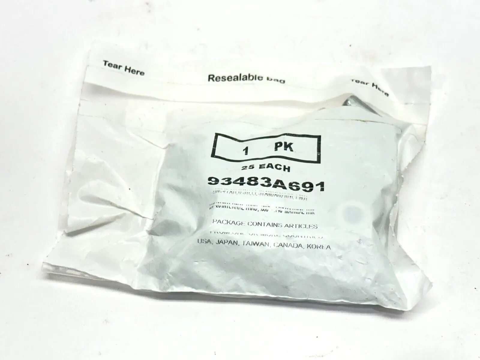 93483A691 | Zinc-Plated Steel Rivet Nut 1/4"-20 Int-Thread .08"-.140" Thick QTY 25 - New