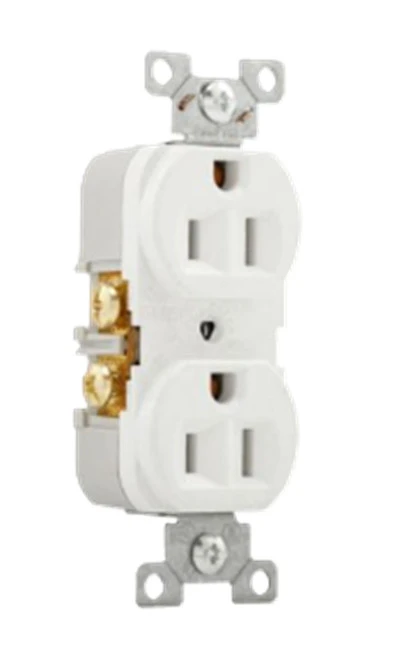Eaton CR15W Commercial Spec Grade Duplex Receptacle, #14-10 AWG, 15A, Flush [New]