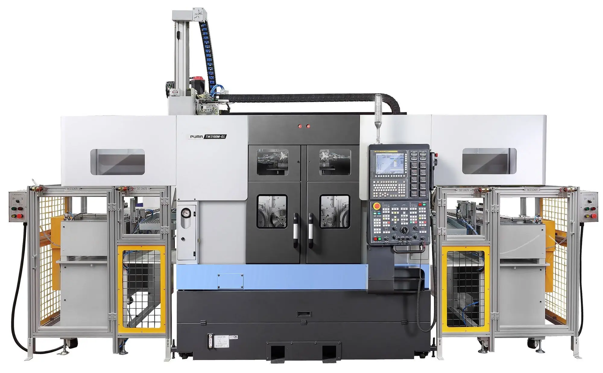 DN Solutions Puma TW 2100M-GL High Speed 4 Axis Twin Spindle Horizontal CNC Turning Center