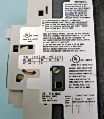 USED Allen-Bradley 140M-F8E-C25