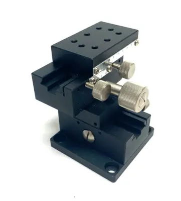 USED MISUMI DOVETAIL RACK & PINION MANUAL XY AXIS STAGE, LOW-PROFILE 30MM