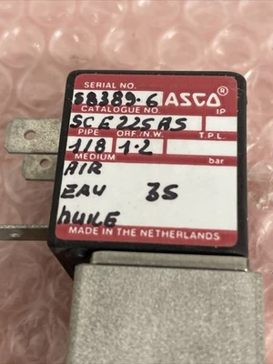 ASCO SCE225AS Solenoid Valve New No Box Fast Shipping +Warranty