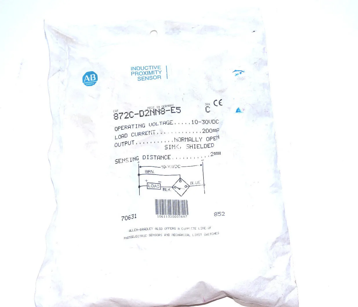 NEW ALLEN BRADLEY 872C-D2NN8-E5 PROXIMITY SWITCH 872CD2NN8E5