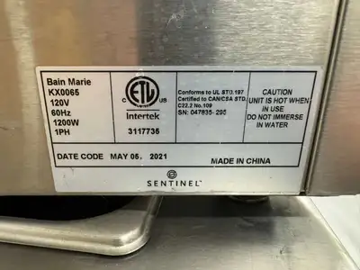 Used Sentinel Used Sentinel Full Size Stainless Steel Countertop Food Warmer - 120V Steam Tables (Food) Illinois US | Falcon Restaurant Supply #1374492