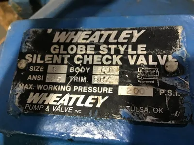 American Wheatley SBG060 6″ Globe Style Silent Check Valve w/butterfly valve