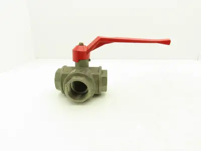 Renus 2" NPT Aluminum 3-Way Ball Valve Full Port