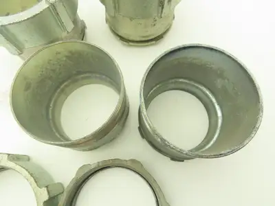 3 1/2" EMT Conduent Compression Connector Steel W Cast Iron Nut Lot of 4