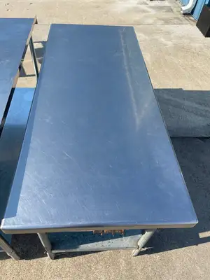 Used Falcon Restaurant Supply Used 72" Stainless Steel Table with 2 Shelves - SS317 Food Prep Tables Illinois US | Falcon Restaurant Supply #1375578