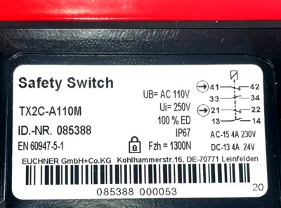 NEW EUCHNER TX2C-A110M LOCKING SAFETY SWITCH TX2CA110M