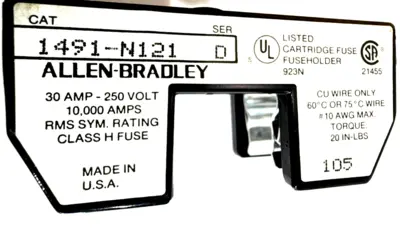 LOT OF 5 ALLEN BRADLEY 1491-N121 FUSE BLOCK SER. D 1491N121 NEW, SURPLUS