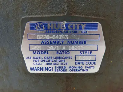 Hub City 455 Worm Gearbox 30:1 Reducer 7.4Hp 58rpm 182TC Hollow Shaft