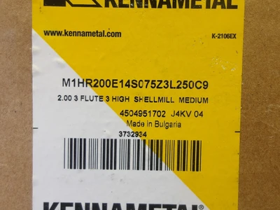 Kennametal 2" 3 Flute Indexable Milling Cutter M1H200E14S075Z3L250C9 (LOC3559)