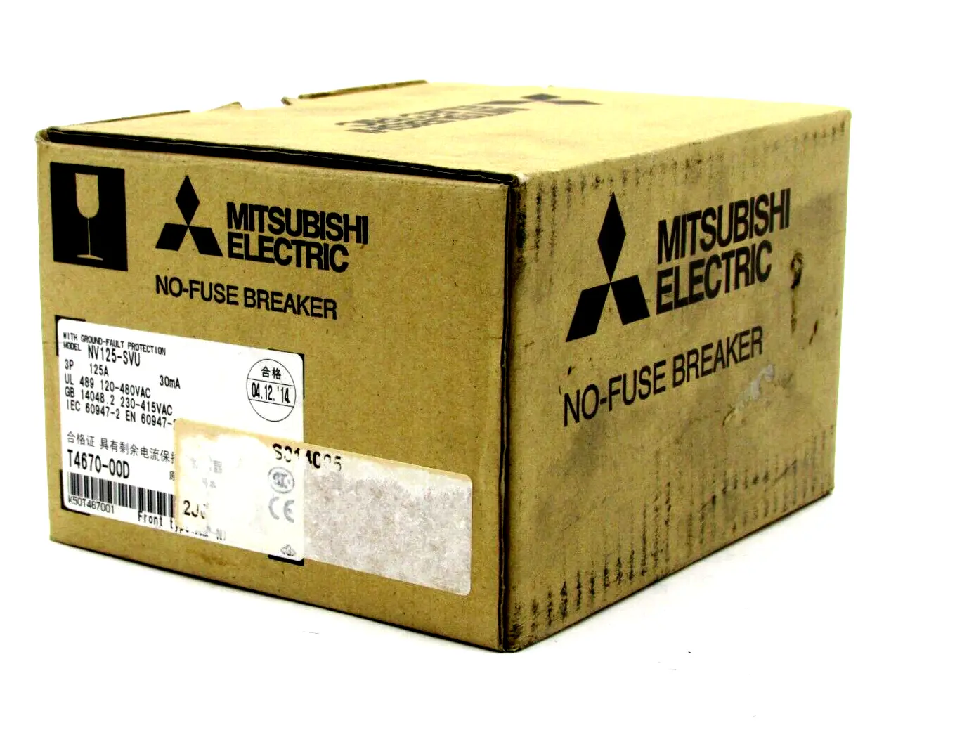 NEW MITSUBISHI NV125-SVU CIRCUIT BREAKER 3P 125A 30MA NV125SVU