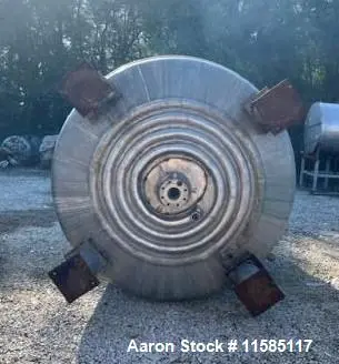 Used – 3,000 Gallon T316 Stainless Steel Half Pipe Coil Jacketed Reactor – 25 HP Agitator, Norwalk Fab