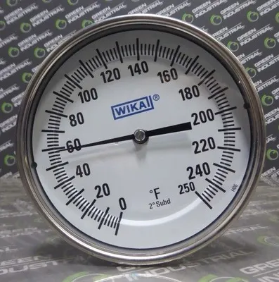 Wika Bi-Metal Thermometer 6" Stem 5" Dial 250°F Max. 1/2" NPT Used