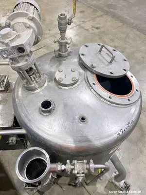 Used Amherst Approximately 75 Gallon 304L Stainless Steel Agitated Pressure Tank