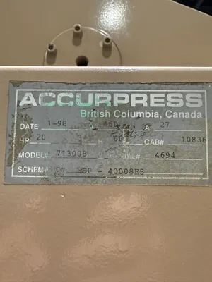 1998 ACCURPRESS 71308 BRAKES, PRESS, N/C & CNC, (Including Hyd/Mech) | Machinery Network (2)