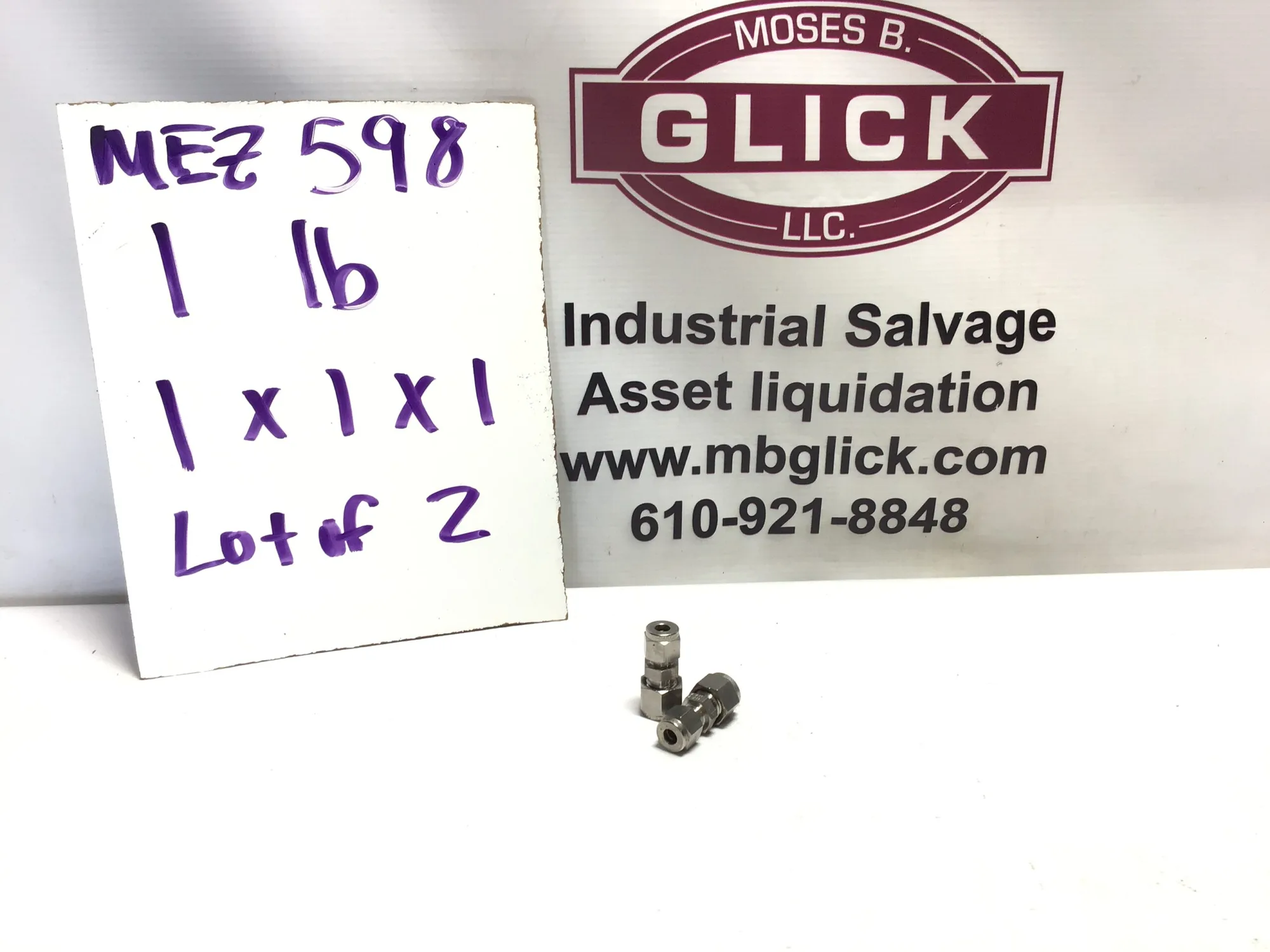 Parker 316N620 Stainless Steel Reducing Union Compression Tube Fitting(Lot of 2)