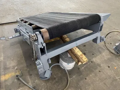 32" WIDE  X 72" LONG POWERED INFEED/OUTFEED CONVEYOR. STOCK # 0950922