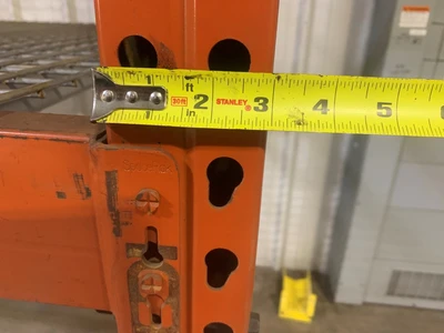 20’ x 54” Pallet Racking Upright, Double Tear Drop