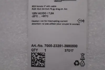 MURR ELEKTRONIK 7000-23251-3980500 /7000232513980500 CONNECTING CABLE STOCK 5676