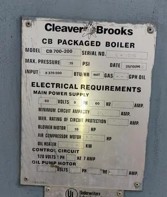 Used CLEAVER BROOKS CB700-200-15 Boilers North Carolina US | C3 SURPLUS LLC #1324769