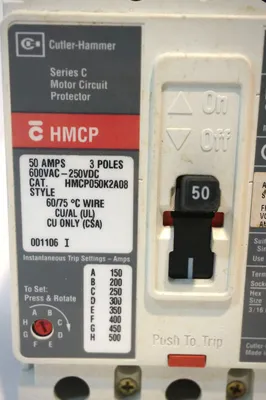 CUTLER HAMMER HMCP050K2A08 CIRCUIT BREAKER 50 AMP 3 POLE