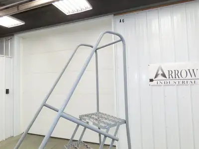 Uline H-5073A-10 Rolling Ladder Narrow Aisle 5 Step 10" Platform 50" Top Step