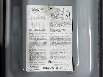USED SQUARE D H363AWKVW