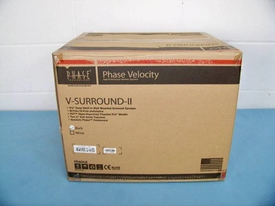(2) Phase Technologies V-Surround-II 2-Way Switchable Bipole/Dipole Surround Speakers - Black - NEW IN BOX