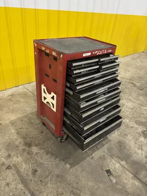 9 DRAWER X 27" X 18" RED TOOL BOX PARTS CABINET: STOCK  #22172