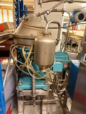 Alfa-Laval BTPX 205 SGD-34CDP clarifier centrifuge skid, 316L SS.