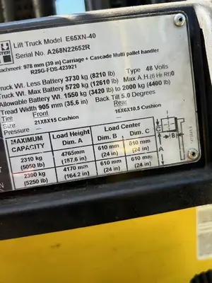 Used HYSTER E65XN-40 4-Wheel Sit down Electric Counterbalance Forklifts Illinois US | Somerset Equipment Sales #1546236