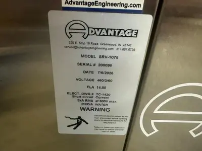 New | in-Stock 2026 ADVANTAGE SRV-1075 Temperature Controls Massachusetts US | Absolute Machinery #1332461