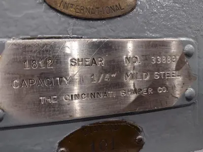 12' x 1/4" CINCINNATI MODEL #1812 MECHANICAL POWER SHEAR: STOCK #20232