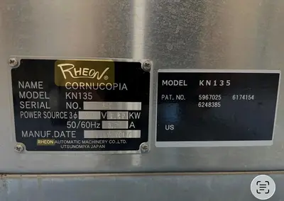 Used RHEON _UNKNOWN_ Dough Extruders California US | UNION STANDARD EQUIPMENT CO. #436793