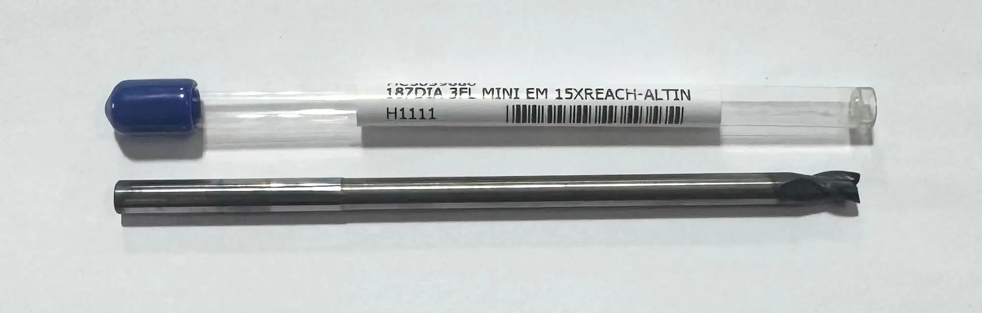 RapidKut .187" Carbide End Mill 15xD 3 Flute AlTiN Coated (2-13/16" Reach) USA