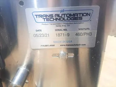 Conveyor, Trans Automation Technologies, 8" x 15', Stainless Steel Frame #5512921